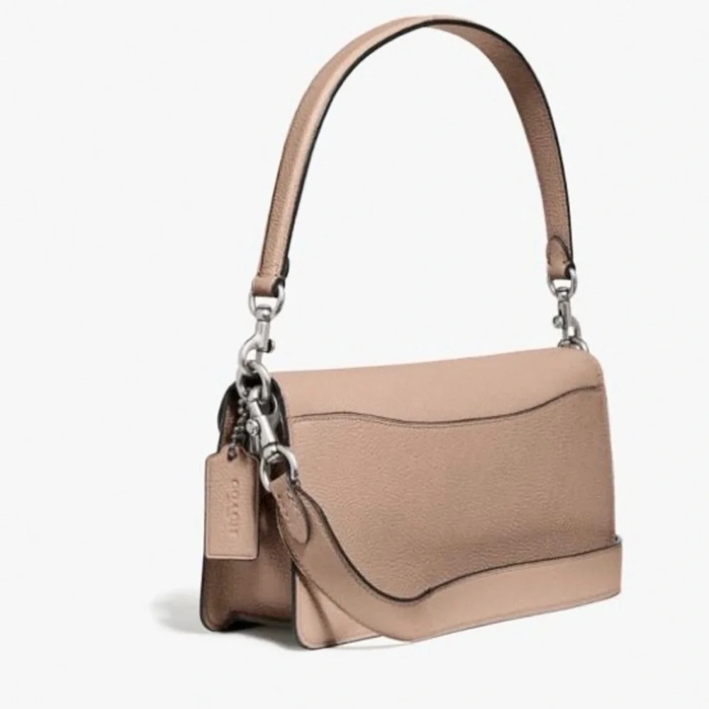 Coach Tabby Leather Taupe Crossbody Shoulder Bag